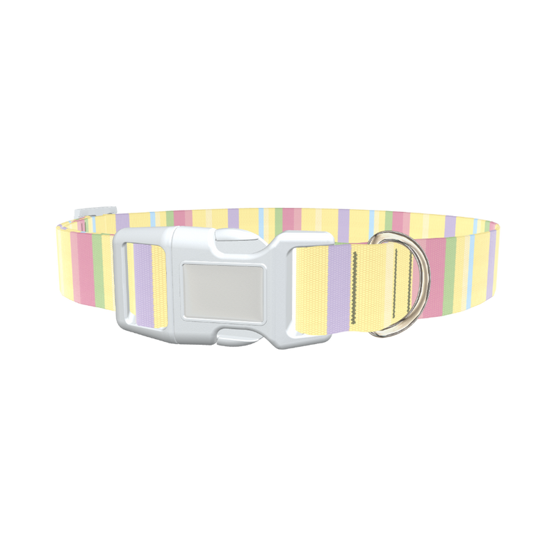 Pastel Stripe Dog Collar - plastic rose gold