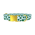 Blue Clover Pattern Dog Collar - metal gold
