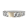 Silver Chain Link Dog Collar - metal silver