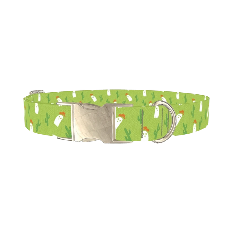 Western Ghost Dog Collar - metal silver