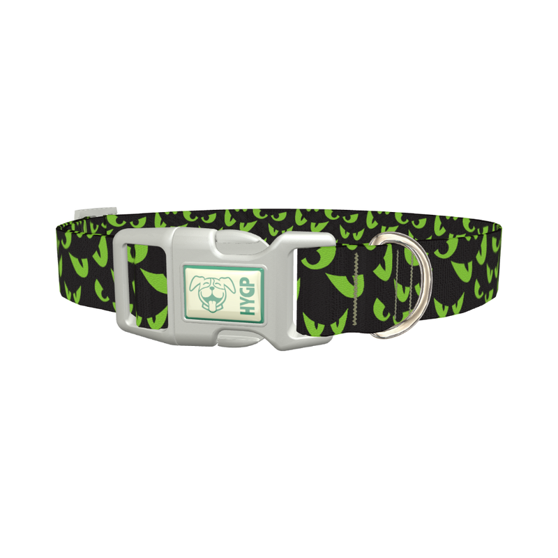Halloween Scary Eyes Dog Collar - plastic silver