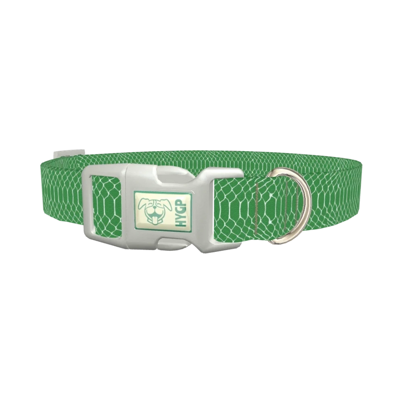 Geometric Snake Skin Dog Collar - plastic silver