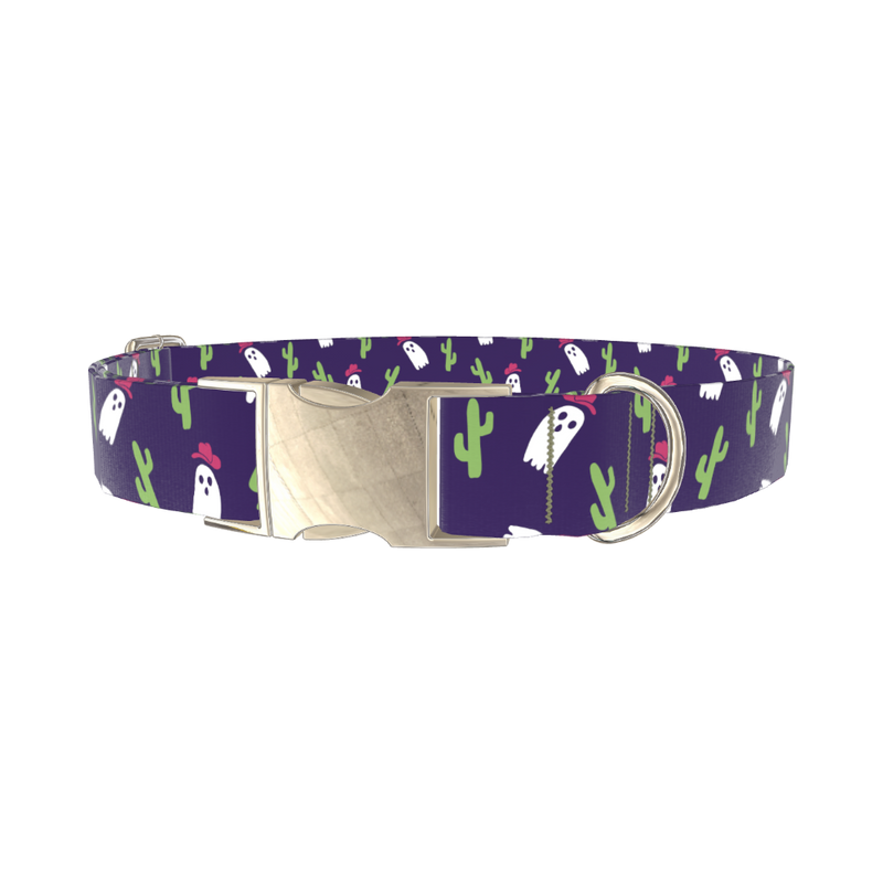 Cactus Ghost Dog Collar - metal gold