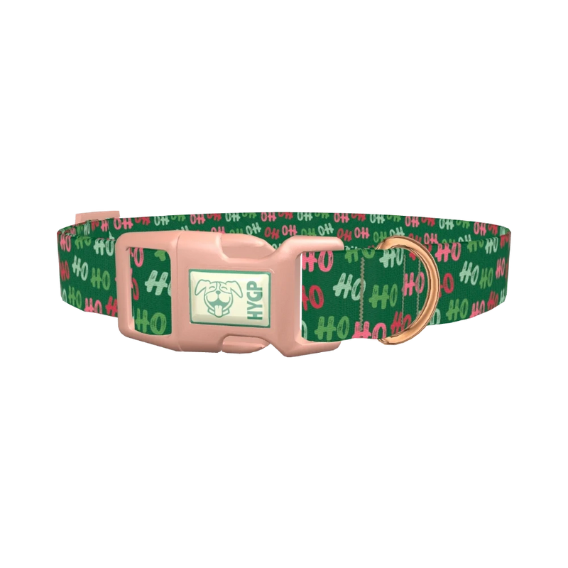 Christmas HoHo Dog Collar - plastic rose gold