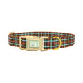 Festive Yellow Cross Dog Collar - plastic gold