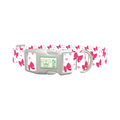 Valentine Heart Ribbon Dog Collar - plastic silver