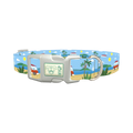 Beach Vacation Dog Collar - plastic silver