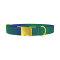 Gradient Blue Dog Collar - metal gold