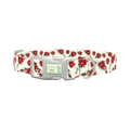 Festive Poinsettia Dog Collar - plastic silver