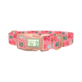 Christmas Ho Ho Pink Dog Collar - plastic rose gold