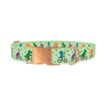 Dinosaur Cycling Dog Collar - metal rose gold