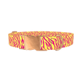 Yellow Zebra Pattern Dog Collar - metal rose gold
