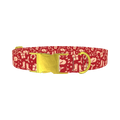 Western Christmas Dog Collar - metal gold