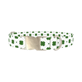 Dotted Clover Dog Collar - metal silver