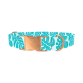 Tropical Monstera Dog Collar - metal rose gold