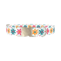Floral Sketch Dog Collar - metal silver