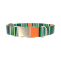 Woven Stripe Dog Collar - metal gold