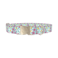 Tropical Orchid Dog Collar - metal silver