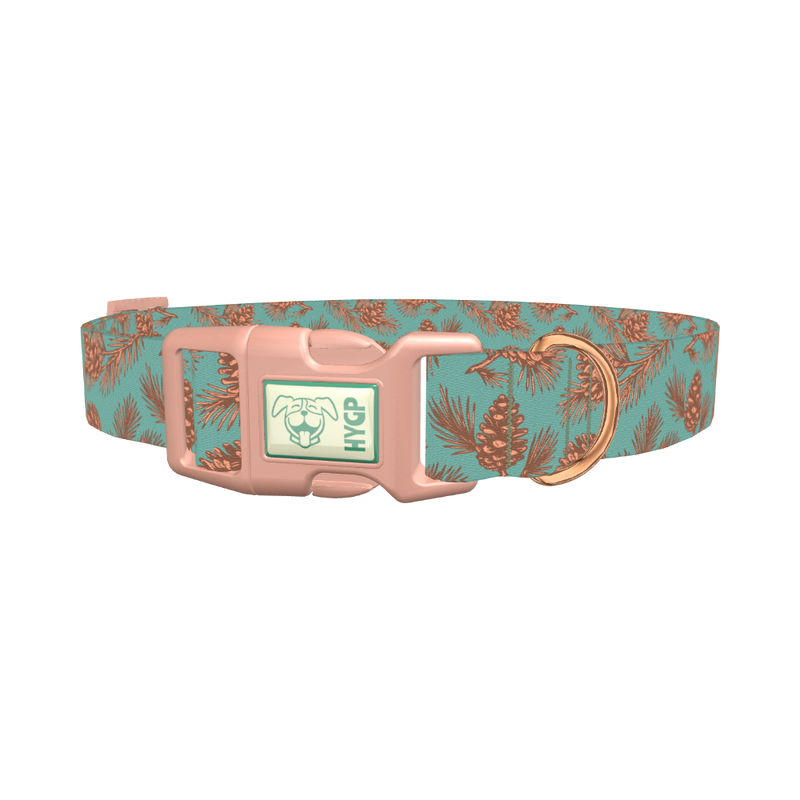 Christmas Pinecone Dog Collar - plastic rose gold