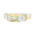 Abstract Pastel Dog Collar - plastic gold