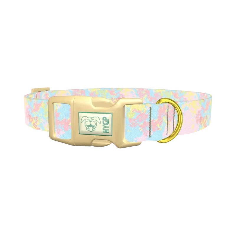 Abstract Pastel Dog Collar - plastic gold