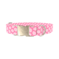 Pink Easter Egg Dog Collar - metal silver