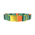 Woven Stripe Dog Collar - metal rose gold