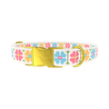 Floral Embroidery Dog Collar - metal rose gold