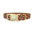 Geometric Cube Dog Collar - plastic gold