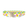 Colorful Easter Egg Pattern Dog Collar - metal silver