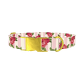Striped Rose Pattern Dog Collar - metal gold