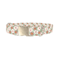 Mint Pink Floral Dog Collar - metal silver