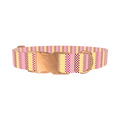 Geometric Checkered Dog Collar - metal rose gold