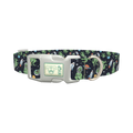 Space Dinosaur Dog Collar - plastic silver