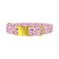 Watercolor Floral Dog Collar - metal gold