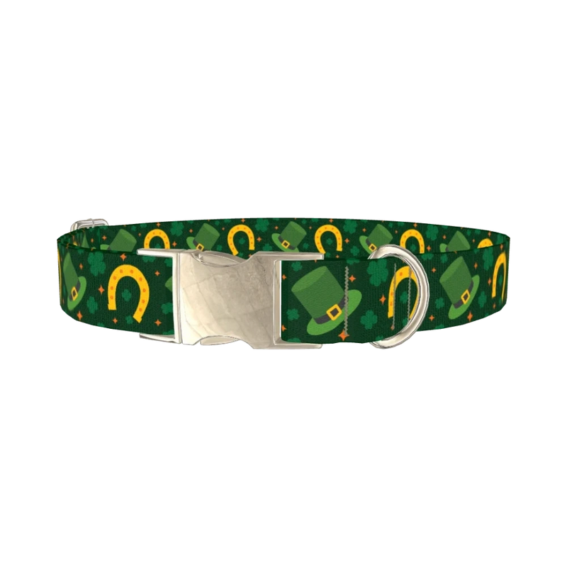 Lucky Rainbow Dog Collar - metal silver