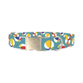 Colorful Beach Ball Pattern Dog Collar - metal silver