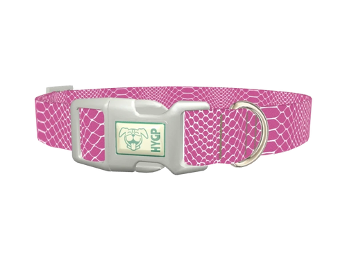 Pink Snake Pattern Dog Collar