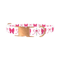Pink Heart Bow Dog Collar - metal rose gold