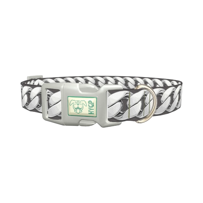 Silver Chain Link Dog Collar - plastic silver