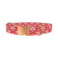 Christmas Knitted Star Dog Collar - metal rose gold