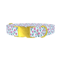 Floral Tulip Dog Collar - metal gold