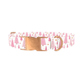 Pink Festive Trees Dog Collar - metal rose gold