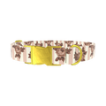 Floral Stripe Dog Collar - metal gold