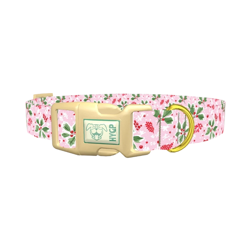 Christmas Berries Dog Collar - plastic gold