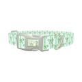 Green Bow Pattern Dog Collar - plastic silver