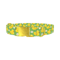 Yellow Duck Pattern Dog Collar - metal gold