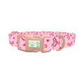 Valentine Bow Dog Collar - plastic rose gold