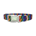 Zigzag Rainbow Dog Collar - plastic silver