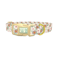 Mint Pink Floral Dog Collar - plastic gold